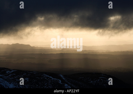 Blick vom Whakapapa Skifield in Richtung Nationalpark Mt Ruapehu Central Plateau Nordinsel Neuseeland Stockfoto