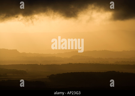 Blick vom Whakapapa Skifield in Richtung Nationalpark Mt Ruapehu Central Plateau Nordinsel Neuseeland Stockfoto