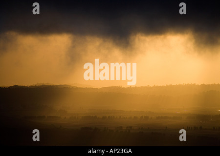 Blick vom Whakapapa Skifield in Richtung Nationalpark Mt Ruapehu Central Plateau Nordinsel Neuseeland Stockfoto