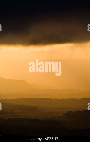 Blick vom Whakapapa Skifield in Richtung Nationalpark Mt Ruapehu Central Plateau Nordinsel Neuseeland Stockfoto