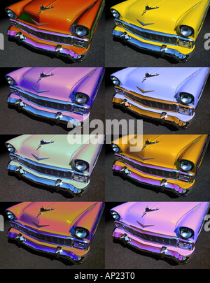 Vorderen Ende des spektakulären Chevrolet 1956 - vertikalen Layout mit acht einzelne Bilder enthalten Stockfoto