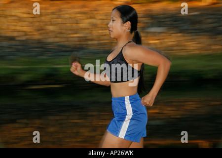 Frau 30-35 Jahre alt, Joggen fit halten, Herr-9-29-07 Stockfoto
