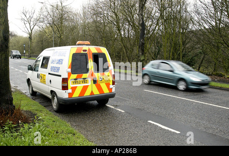 Mobile Polizei Geschwindigkeit Kamera-Einheit in Sheffield South Yorkshire tätig Stockfoto