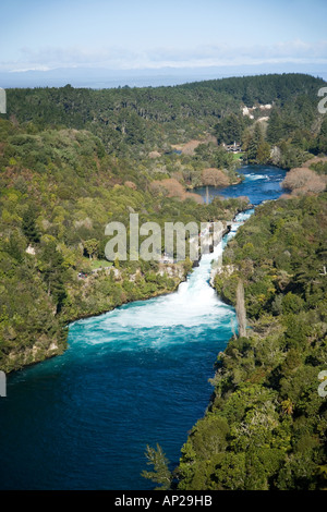 Huka Falls Waikato River in der Nähe von Taupo Nordinsel Neuseeland Antenne Stockfoto