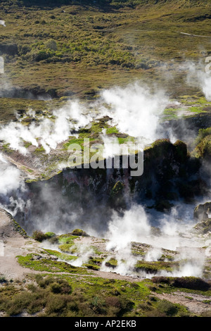 Krater des Mond Thermenbereich nahe Taupo Nordinsel Neuseeland Antenne Stockfoto