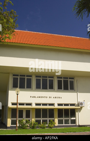 Parlamentsgebäude in Oranjestad, Aruba Parlamento di Stockfoto