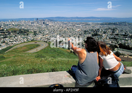 Elk153-1370 Kalifornien, San Francisco, Stadt von Twin Peaks Stockfoto