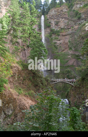 Multnomah Falls Oregon Historic Columbia River Scenic Highway Korridor Byway hwy 30 OR Wasserfälle Stockfoto