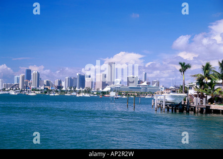Skyline von Miami Downtown, Miami, Florida, USA Stockfoto