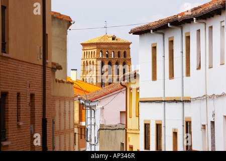 Stadt zeigt Mudejar-Stil Iglesia de San Lorenzo, Sahagun, Kastilien-Leon, Spanien Stockfoto