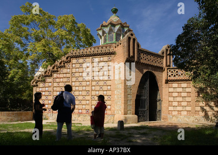 Pavellons De La Finca Güell, Antonio Gaudi, moderne, Pedralbes, Barcelona, Spanien Stockfoto