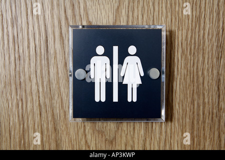 Türschild WC für Damen und Herren unisex Waschraum Stockfoto