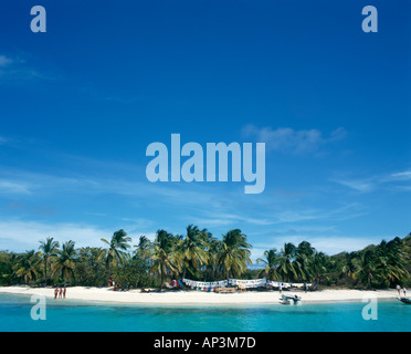 Blick in Richtung Strand von Deck Boot, Saltwhistle Bay Mayreau, die Grenadinen, Karibik, Caribbean Stockfoto