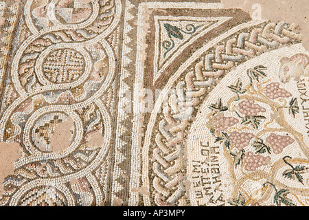 Detail des Mosaik, Basilika der Chrysopolitissa (oder Agia Kyriaki), Paphos, Westküste, Zypern Stockfoto