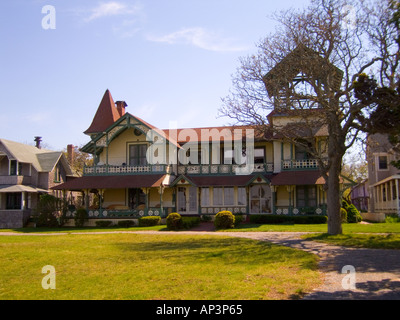 viktorianische Lebkuchenhäuser in Eichen bluff Martha es Vineyard Massachussetts usa Stockfoto