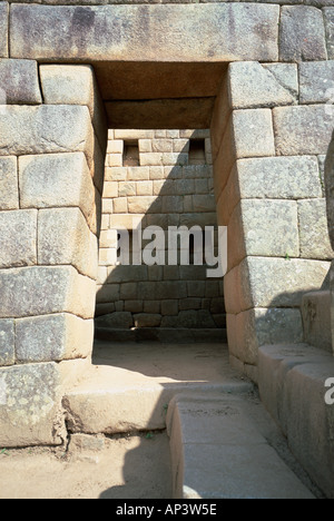 Inca Türrahmen und Mauerwerk Machu Picchu Peru Stockfoto