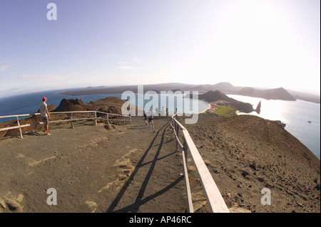 Ecuador, Galapagos Islands National Park, Blick vom Vulkan oben auf Bartholomé Insel Stockfoto