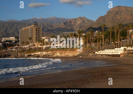 Hotels in Playa de Las Americas auf Teneriffa Stockfoto