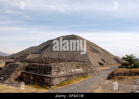 Teotihuacan, die Sonnenpyramide, Mexiko Stockfoto