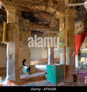 Ein 2 Bild Stich Panorama Innenansicht des Abraha Atsbeha - ein halb monolithische Kirche im 10. Jahrhundert erbaut. Stockfoto