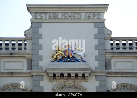 Dieu et Mon Droit. Motto und Skulptur. Stockfoto