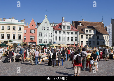 Marktplatz in der Altstadt von Tallinn, Estland Stockfoto
