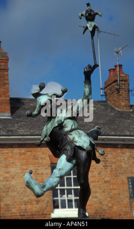 Statue von Harlequin, Stratford-upon-Avon, Warwickshire, England Stockfoto