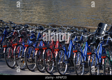 Fahrräder zu vermieten Stockfoto