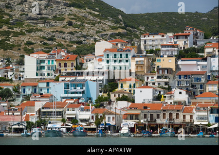 Griechenland, nordöstlichen Ägäischen Inseln, SAMOS, Pythagorio: Hafen Blick / tagsüber Stockfoto