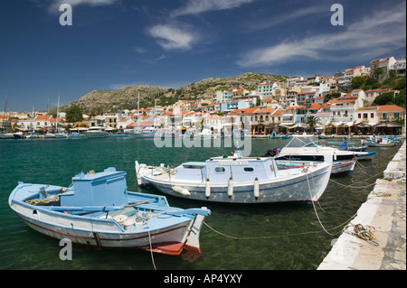 Griechenland, nordöstlichen Ägäischen Inseln, SAMOS, Pythagorio: Hafen Blick / tagsüber Stockfoto