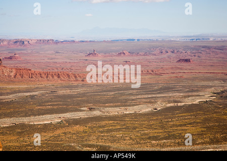 Tolle Aussicht von Moki Dugway ins Tal der Götter in Utah, USA Stockfoto