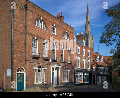 Vine Street Grantham. Die Stadt Grantham ist der Geburtsort des ehemaligen britischen Premierministerin Margaret Thatcher Stockfoto