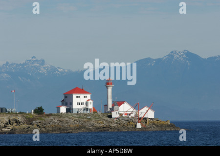 Leuchtturm am Eingang Insel in der Nähe von Eingang zum Hafen von Nanaimo Vancouver Island Stockfoto