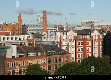 Luftaufnahme von Manchester Stadtzentrum Blick nach Norden vom Campus der University of Manchester Stockfoto