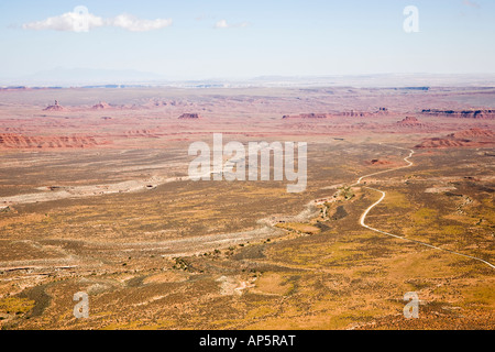 Tolle Aussicht von Moki Dugway ins Tal der Götter in Utah, USA Stockfoto