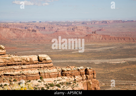 Tolle Aussicht von Moki Dugway ins Tal der Götter in Utah, USA Stockfoto