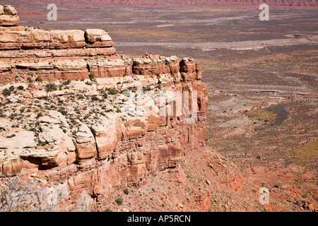 Tolle Aussicht von Moki Dugway ins Tal der Götter in Utah, USA Stockfoto