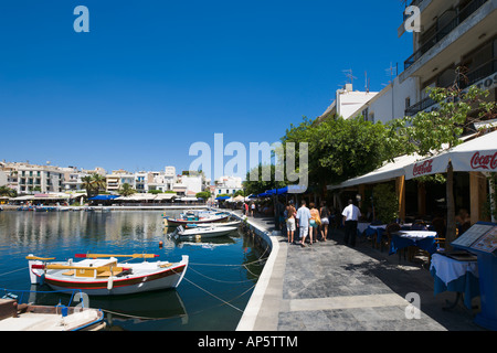 Nordostküste See Überlieferung, Agios Nikolaos, Kreta, Griechenland Stockfoto