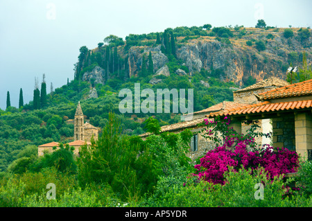 Die Kirche von Agios Spyridon in Kardamyli Peloponnes Griechenland Stockfoto