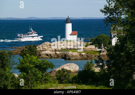 USA, Massachusetts, Cape Ann, Gloucester: Annisquam Leuchtturm / Morgen Stockfoto