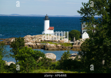 USA, Massachusetts, Cape Ann, Gloucester: Annisquam Leuchtturm / Morgen Stockfoto