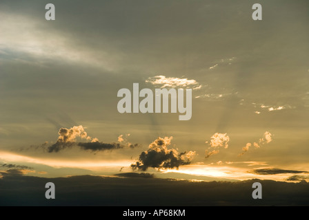 Himmlischen Strahlen des Lichts Stockfoto