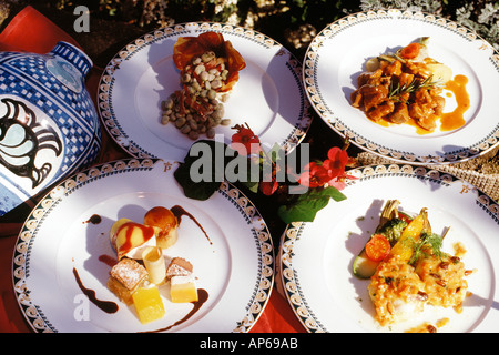 Gerichte der traditionellen und typisch andalusischen Gastronomie Essen, Andalusien Spanien Stockfoto