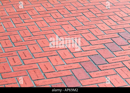 Namen von Personen, die zum Aufbau Pioneer Courthouse Square auf den Ziegeln, die gespendet, Portland, Oregon, USA bilden den Boden Stockfoto