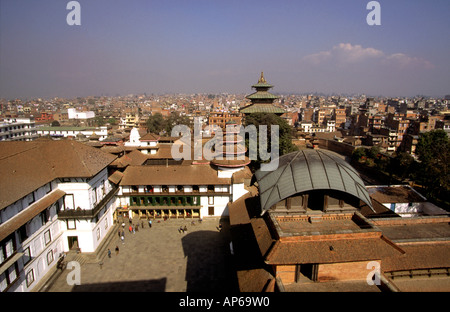 Nepal Kathmandu Luftaufnahme der Stadt vom Königspalast entfernt Stockfoto