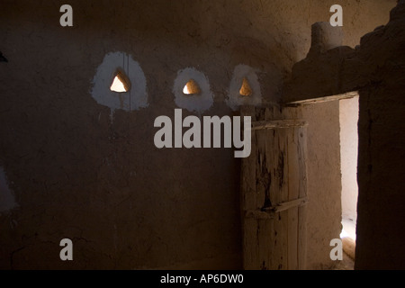 Schlamm Gebäudeinneren verlassene Stadt alt Diriya, KSA Stockfoto