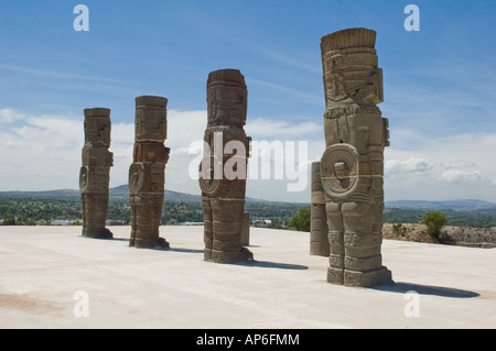 Die Ruinen einer antiken mesoamerikanischen Stadt vom Toltec Reich in Tula Mexiko Stockfoto