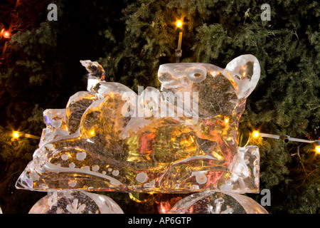 Eisskulptur - Ratte Symbol des Jahres 2008 Stockfoto