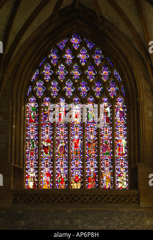 Die Glasfenster im Milton Abtei Dorset Stockfoto