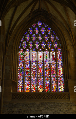 Die Glasfenster im Milton Abtei Dorset Stockfoto